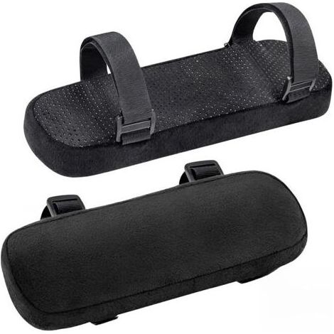 Pair 2 Pièces Coussin Rehausseur D'accoudoir, Housse Accoudoir Fauteuil, Protège-Accoudoirs Souple pour Chaise de Bureau et Gaming, Coussinets de Bras Ajustables pour Soulagement des Coudes (1/5)