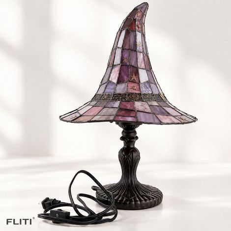 Lampe de sorcière rétro en résine, fabriquée à la main, alimentée par USB, en forme de chapeau de magicien gothique, veilleuse idéale pour une décoration intérieure fantaisiste et un cadeau d'Hallowee