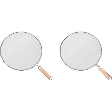 Lot de 2 grilles de cuisson en acier inoxydable anti-éclaboussures, protection contre les projections d'huile et de graisse, couvercle anti-éclaboussures de 33 cm (1/4)