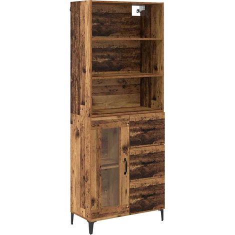 Maison Exclusive - Aparador alto con cajón Madera envejecida 69,5