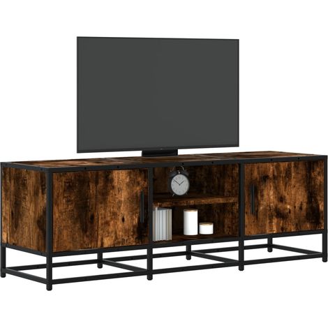 TV-Schrank Räuchereiche 120x35x41 cm Holzwerkstoff und Metall