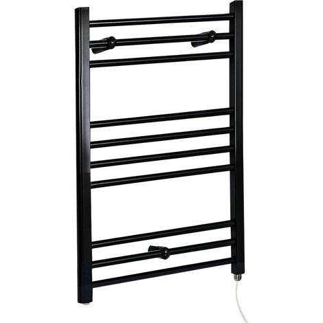 Hudson Reed Nox - Sèche-Serviettes Design Électrique Moderne Plat - Noir  - 80 cm x 60 cm