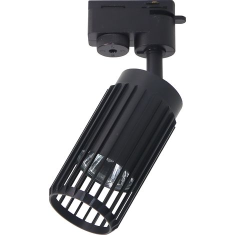 Spot sur rail 1 phase noir tube 1xGU10 8W Vertical Milagro (1/5)