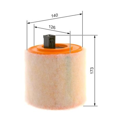 Cartouche de filtre à air, moteur - F026400436 - BOSCH (1/5)