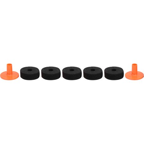 Kit de 7 pièces de feutre pour batterie, noir orange rouge, accessoires anti-usure pour cymbales (40mm WC76) (1/5)