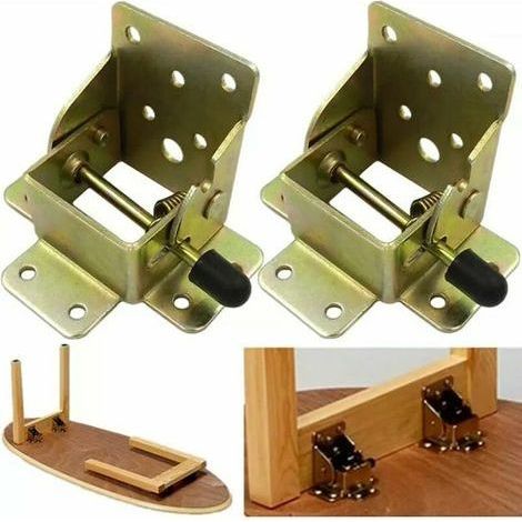 90 Degree Self-Locking Folding Table Leg Extension,Triomphe Foldable Shelf Bracket, Telescopic, Hidden, Desk, Bed, Hinges(1e) (1/4)