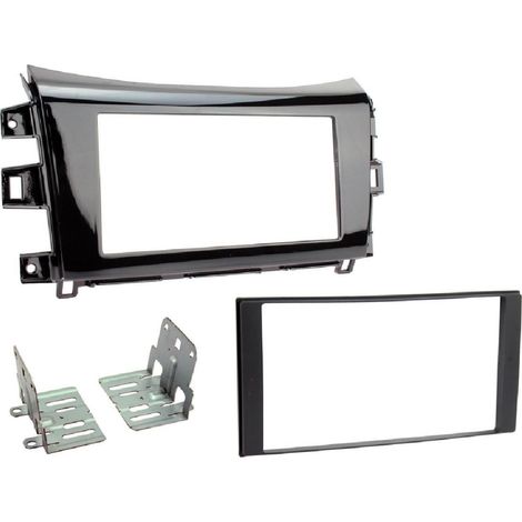 Kit 2DIN Autoradio compatible avec Nissan Navara NP300 ap15 - Noir brillant