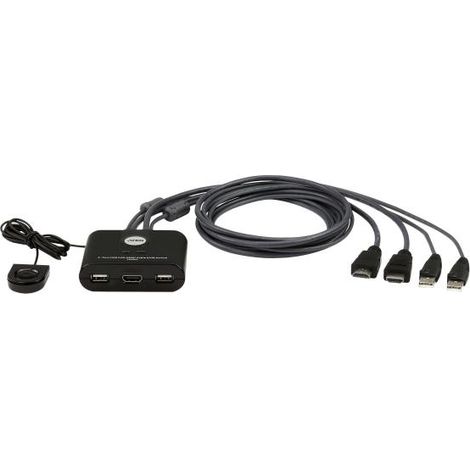 no-name CS22HF interruttore KVM HDMI nero 2 porte (1/4)