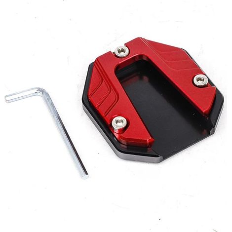 (rouge)Rallonge de béquille latérale en alliage d'aluminium pour scooter, moto ou vélo : base élargie antidérapante, puissance maximale (1/4)