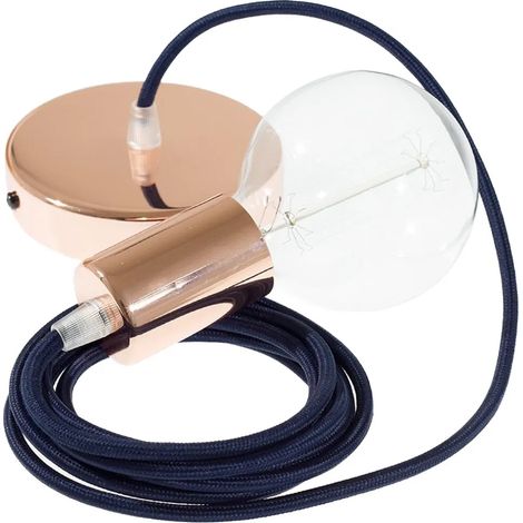 Lampada sospensione creative-cables rm20 cavo tessile rame 20 cm (1/3)