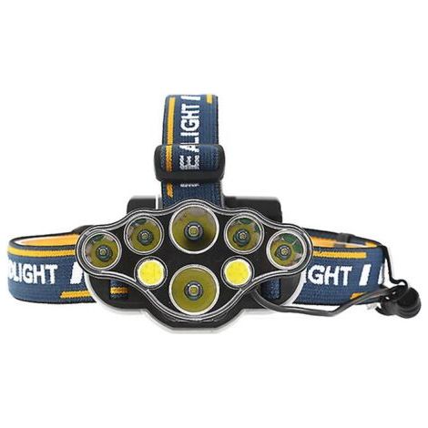 Lampe frontale à 8 Led Rechargeable par Usb, 8 Modes, avec voyant d'avertissement rouge, lampe frontale étanche Super brillante pour la sécurité en extérieur