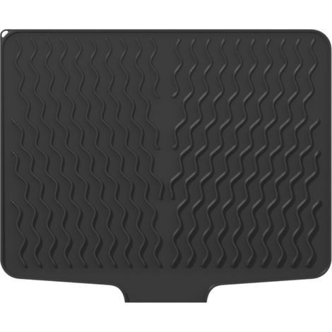 Tapis D'égouttage En Silicone - 40x33cm - Résistant À La Chaleur Et Antidérapant - Pour Cuisine Et Évier - Pliable Avec Trou De Suspension - Noir (1/5)