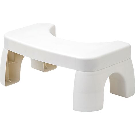 Tabouret de Toilette Anti-Dérapant pour Améliorer la Posture - Tabouret Accroupi en PP pour Bureau, Blanc (1/5)