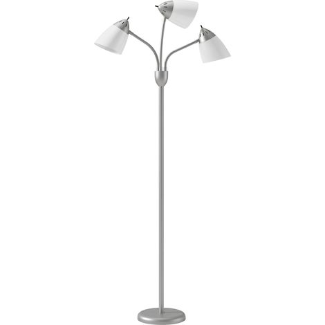 HOMCOM Tree Floor Lamp with 3 Adjustable Light, Standing Lamp, Silver Tone (1/5)