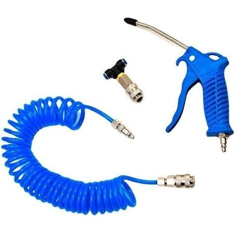 Soufflette à air comprimé avec tuyau de 5 m, connecteur en T inclus – Kit complet pour nettoyage professionnel de camions et fourgons (1/4)