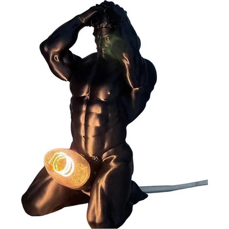 Auffällige Schreibtischlampe mit Figur – Künstlerische Muskelmannform – für die Wohnzimmerdekoration – Stabiler Fuß (1/5)