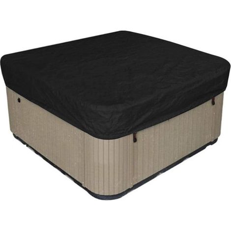 Whirlpoolabdeckung – Spa-Abdeckung – Schutz für den Außenbereich – Wasserdicht, UV-beständig – 220 x 220 x 30 cm – Schwarz (1/5)