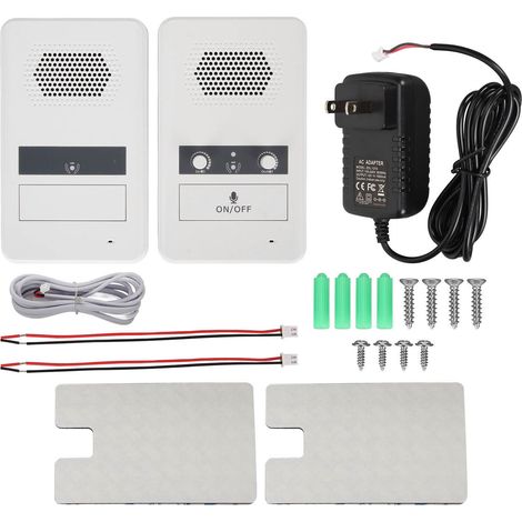Hochwertiges 3-W-Mikrofon mit dualer Empfindlichkeit und Lautsprecher für Bankfenster-Intercom-System, Netzteil 100–240 V (USA), Weiß