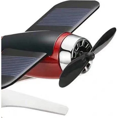 Décoratif avion tableau de bord solaire rotatif diffuseur huile essentielle désodorisant voiture bureau maison rouge plastique alliage (1/4)