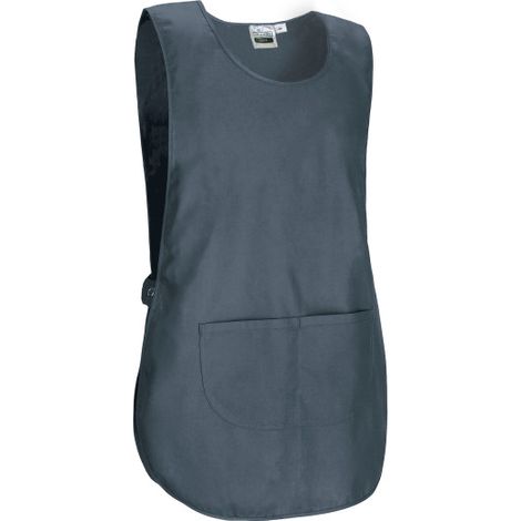 Peto de trabajo ajustable, con cuello amplio y bolsillo, en tejido de poliéster y algodón CREW VALENTO Pequeña Gris cemento