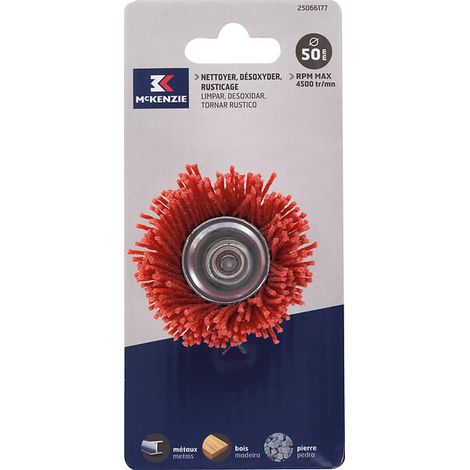 Brosse soucoupe perceuse - Nylon - D50mm