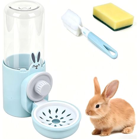 Distributeur Eau Lapin 500 ML, Abreuvoir Cochon d'Inde Bleu (1/5)