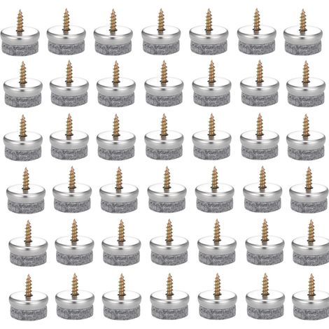 42 vis de fixation pour patins en feutre, patins en feutre de 22 mm de diamètre pour pieds de meubles, patins ronds pour pieds de chaise, patins de glissement à clouer (1/5)