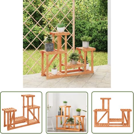 The Living Store Support à fleurs 90x25x73,5 cm bois massif de sapin - Support Mural Plante - Rangement Intérieur - Étagères Murales - Supports Fleurir - Decoration Murale (1/5)