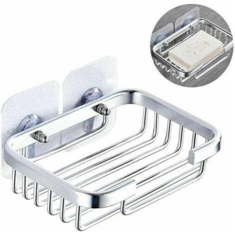 Soap Dish, Shower Soap Dish, Stainless Steel Wall Mounted Soap Holder for Bathroom Kitchen - Strong Adhesive No Drilling, Silver (1/5)