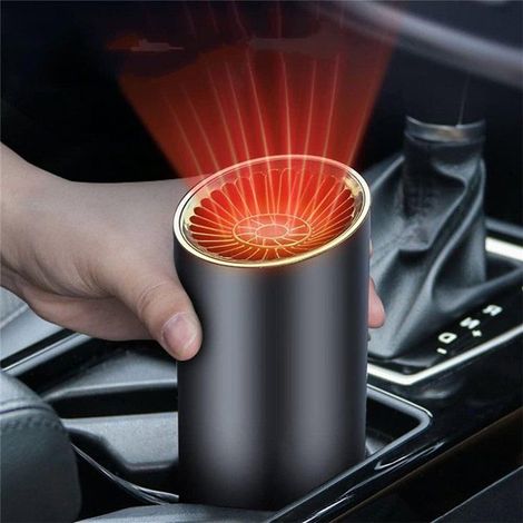 Chauffage électrique voiture ventouse 2 en 1 – Chaud/froid, angle réglable – Noir – Désembuage (1/5)