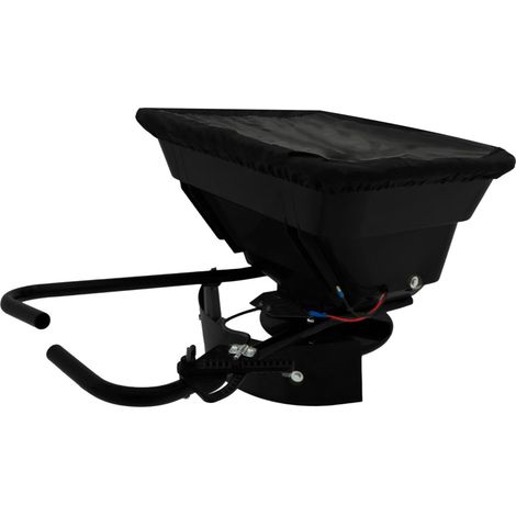 Monster Shop – Épandeur remorqué à engrais 12V – Trémie 43,5 L pour 1486 m² – Moteur 560 tr/min – Réglages d’épandage ajustables – Déflecteur et housse de pluie inclus