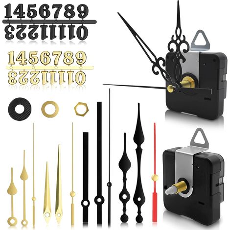 Mécanisme d'horloge murale Mouvement à quartz avec aiguilles compatibles pour cadrans jusqu'à 56 cm plastique et aluminium (1/5)
