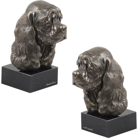 Cocker Spaniel americano - estatuilla de perro, busto sobre una base de piedra, escultura, trofeo para una exposición canina de Art-Dog (1/5)