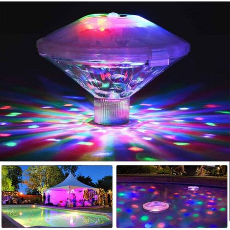 Lumière de Piscine de LED,Lumière de Bain Disco,Lumière LED Submersible avec 8 Modes d'éclairage Multi-Couleur,IP67 Lumière Piscine Flottante,Sous-Marine Lampe LED pour Piscine,Fontaine,Spa,Party (1/4)
