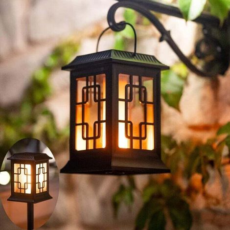 Lumiere Solaire Exterieur,Lanterne Solaire Exterieur Jardin,Lanterne Solaire Deux Modes de Fonctionnement Clignotant/Chaud Torche Solaire Jardin Pour la Decoration Exterieur Jardin (1/4)