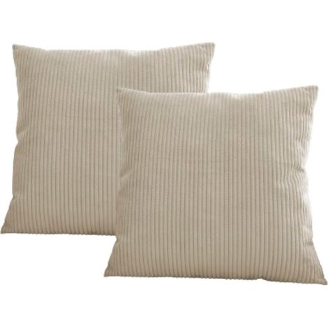 BOBOCHIC - Lot de 2 coussins bifaces STOCKHOLM 60x60 Beige (1/5)