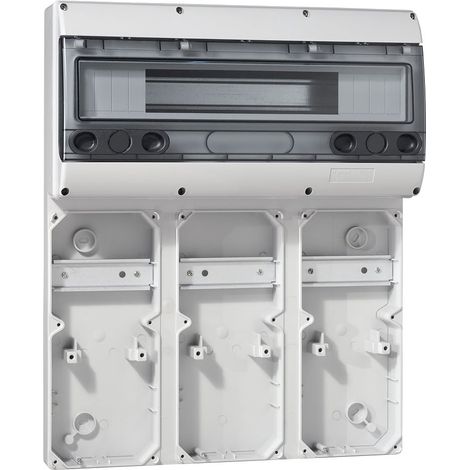 Base P17 501x405mm con guida, 20 moduli, 9 prese 16A per placca 280x125mm - LEG057704