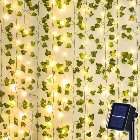 10M 100 LED Solar String Lights, Artificial Ivy, 8 Modes, Waterproof, Outdoor Patio Decoration for Garden, Balcony, Bedroom, Doorway, Courtyard, Party Decoration (1/5)