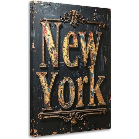 Quadro su tela, New York Scritta tipografica, 20x30 (1/5)