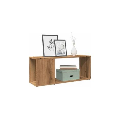 Meuble TV chêne artisanal 80x24x32 bois d'ingénierie (1/5)
