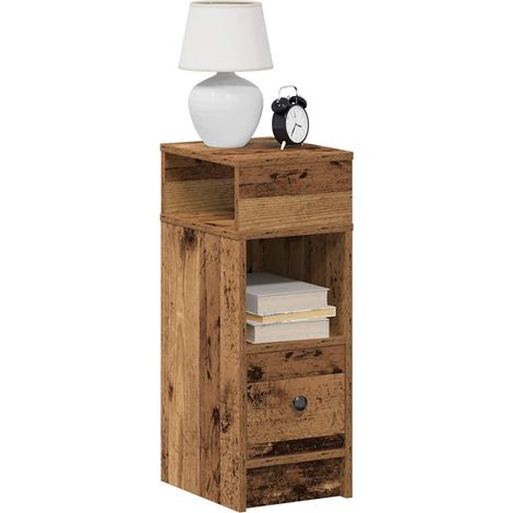 Nachttisch mit Schublade Altholz-Optik 25x31x66 cm