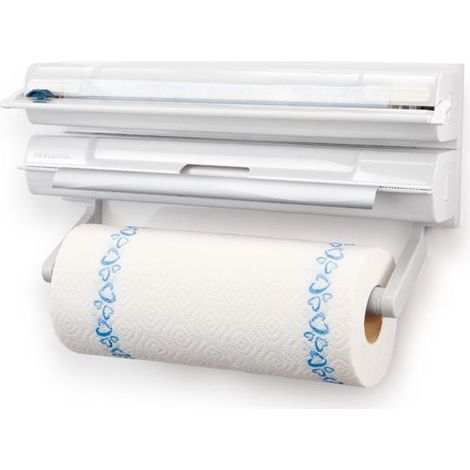 Tescoma 899720 Onwall Portarotoli Cucina da Parete 3 in 1, Plastica, Bianco, 1 Pezzo (1/8)