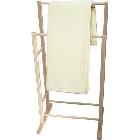 PORTASCIUGAMANI CON 2 ASTE D'APPOGGIO IN LEGNO DI FAGGIO 41 X 31,5 X H80 CM (1/2)