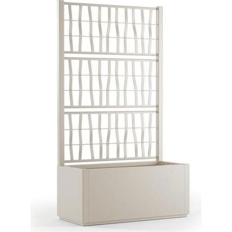 Stefanplast STF1190 Ethica Fioriera Rettangolare con Spalliera 80x36 cm 140 cm da Esterno 80L colore Gesso