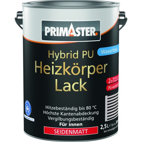 Primaster Hybrid PU-Heizkörperlack weiß seidenmatt 2,5 L HeizkÃ¶rperlack