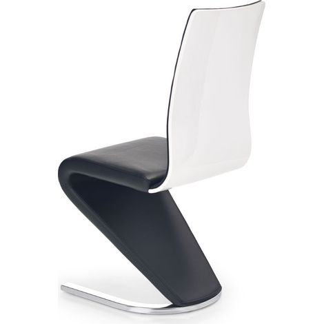 Chaise design noire et blanche pied U Horine (1/3)