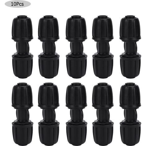 10 Pices Connecteur D'eau Droit Raccord D'irrigation Goutte Goutte de Jardin pour quipement D'arrosage de Tuyau PE 16mm (1/4)