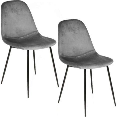 Lot de 2 chaises en velours design scandinave GIULIA (1/4)