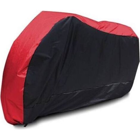 Housse Protection pour Moto 245x105x125cm XXL Noir+Rouge Couverture Polyester Résistant aux déjections d'oiseaux, à l'eau, à la Poussière/Neige/Pluie, au Vent, Soleil, Housses de Protection extérieur (1/5)