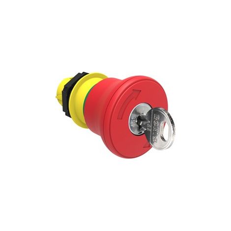 Pulsante Fungo 40Mm Rosso Sgancio A Chiave Iso13850 ( LOVATO cod. LPCB6844 )